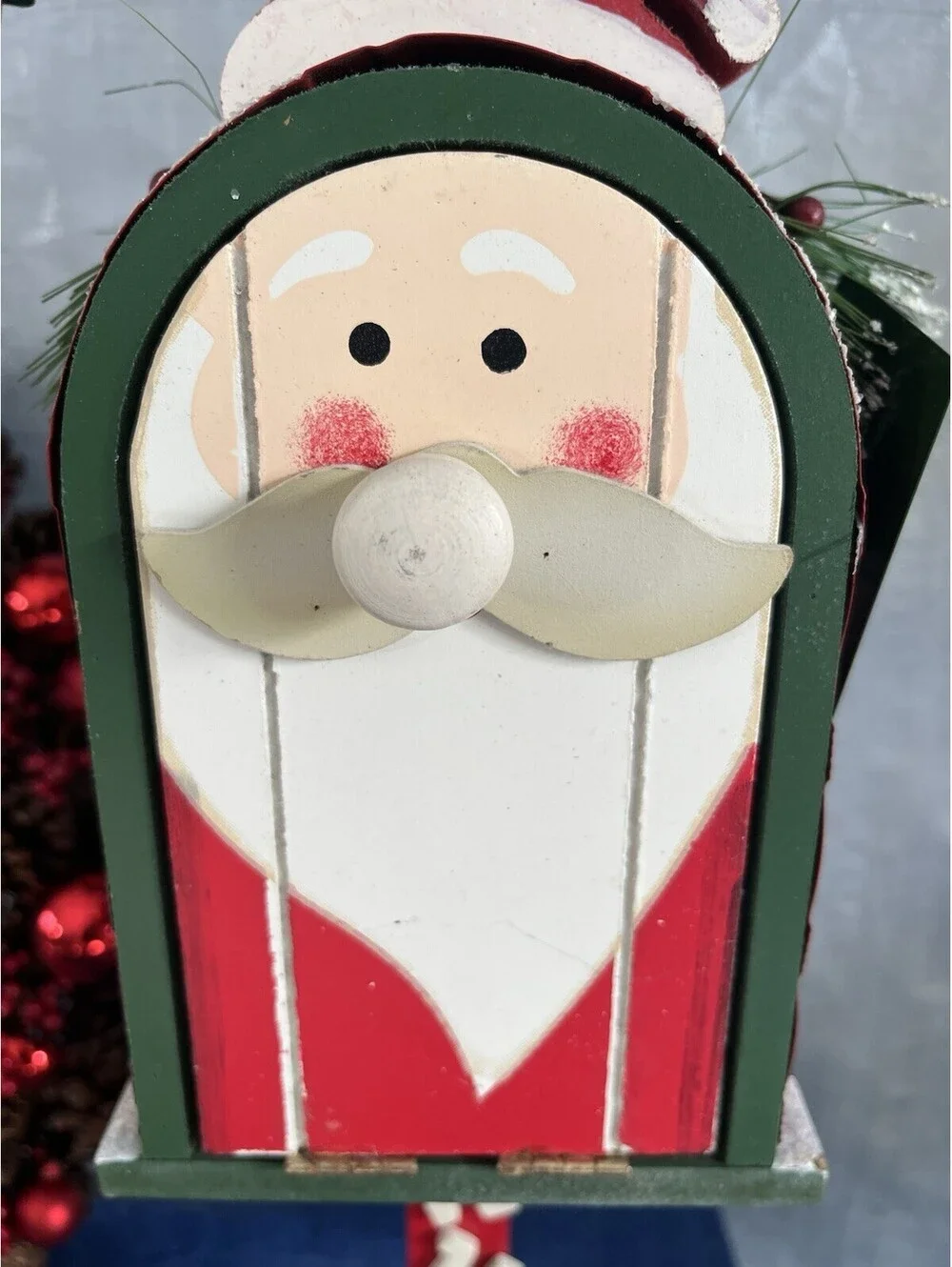 Vintage Wooden Santa Clause Christmas Mailbox 20”